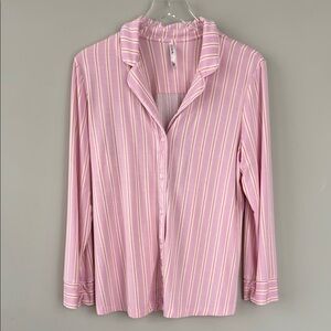 Soma Cool Nights Long-Sleeve Printed Notch Collar Pajama Top Size Large